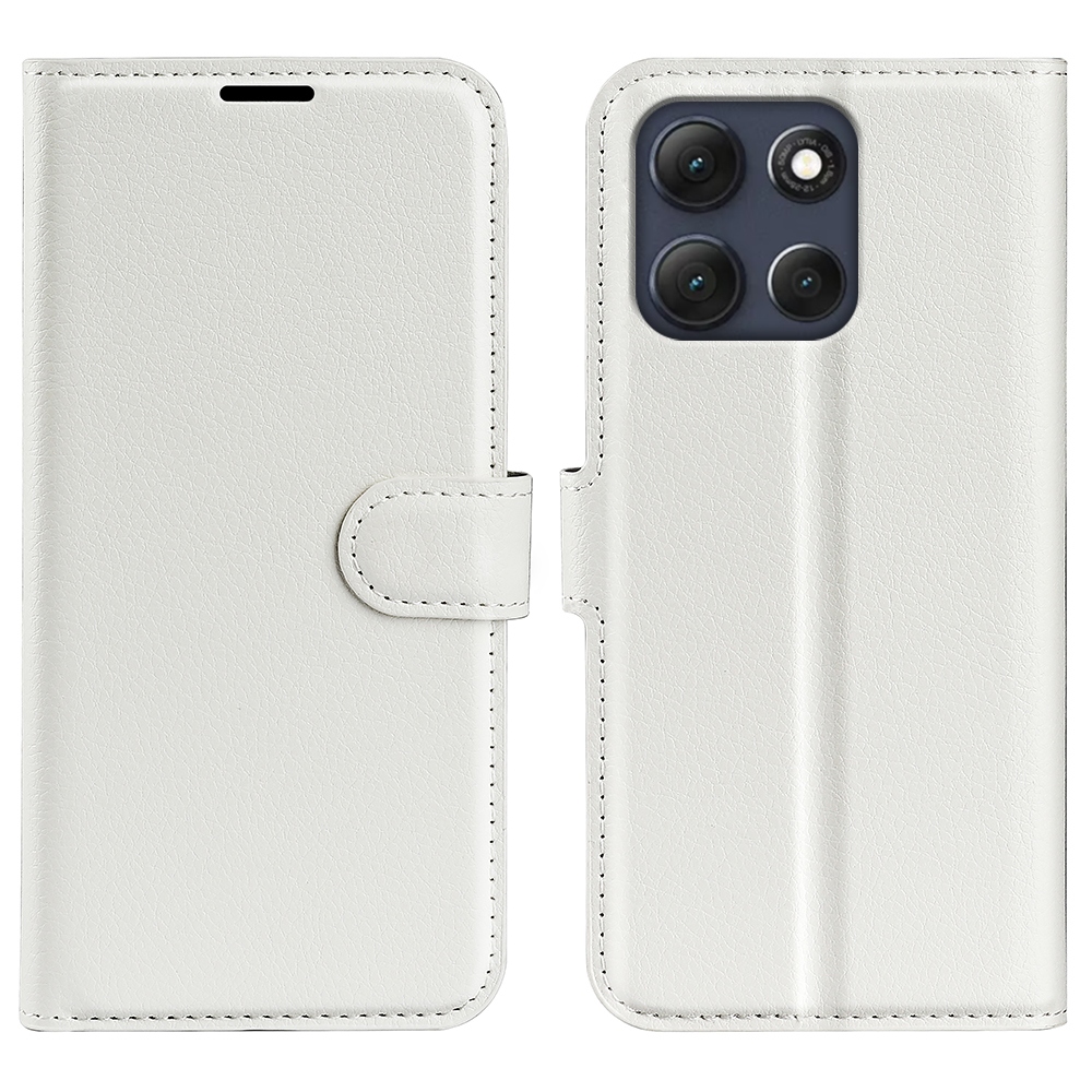 Litchi knižkové púzdro na Motorola Moto G86 5G - biele