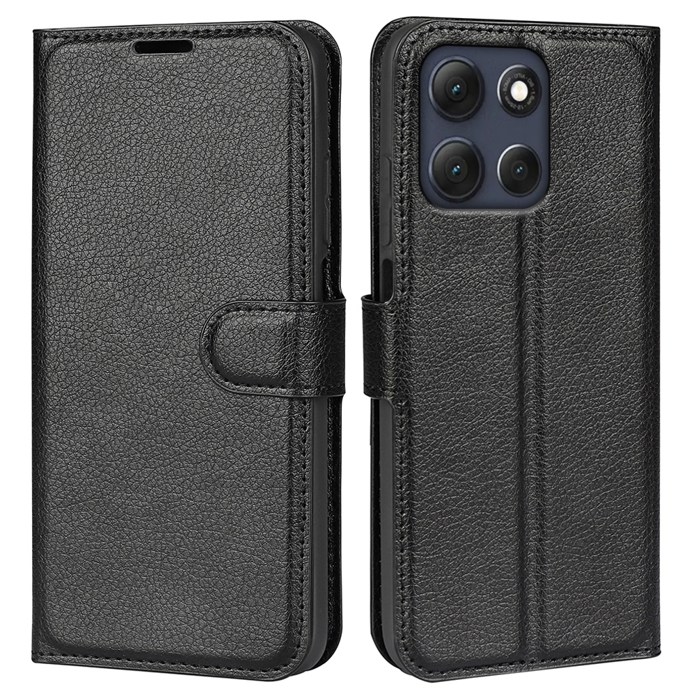 Litchi knižkové púzdro na Motorola Moto G86 5G - čierne