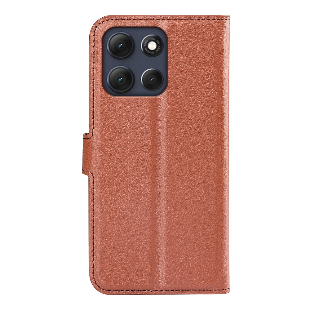 Litchi knižkové púzdro na Motorola Moto G86 5G - hnedé