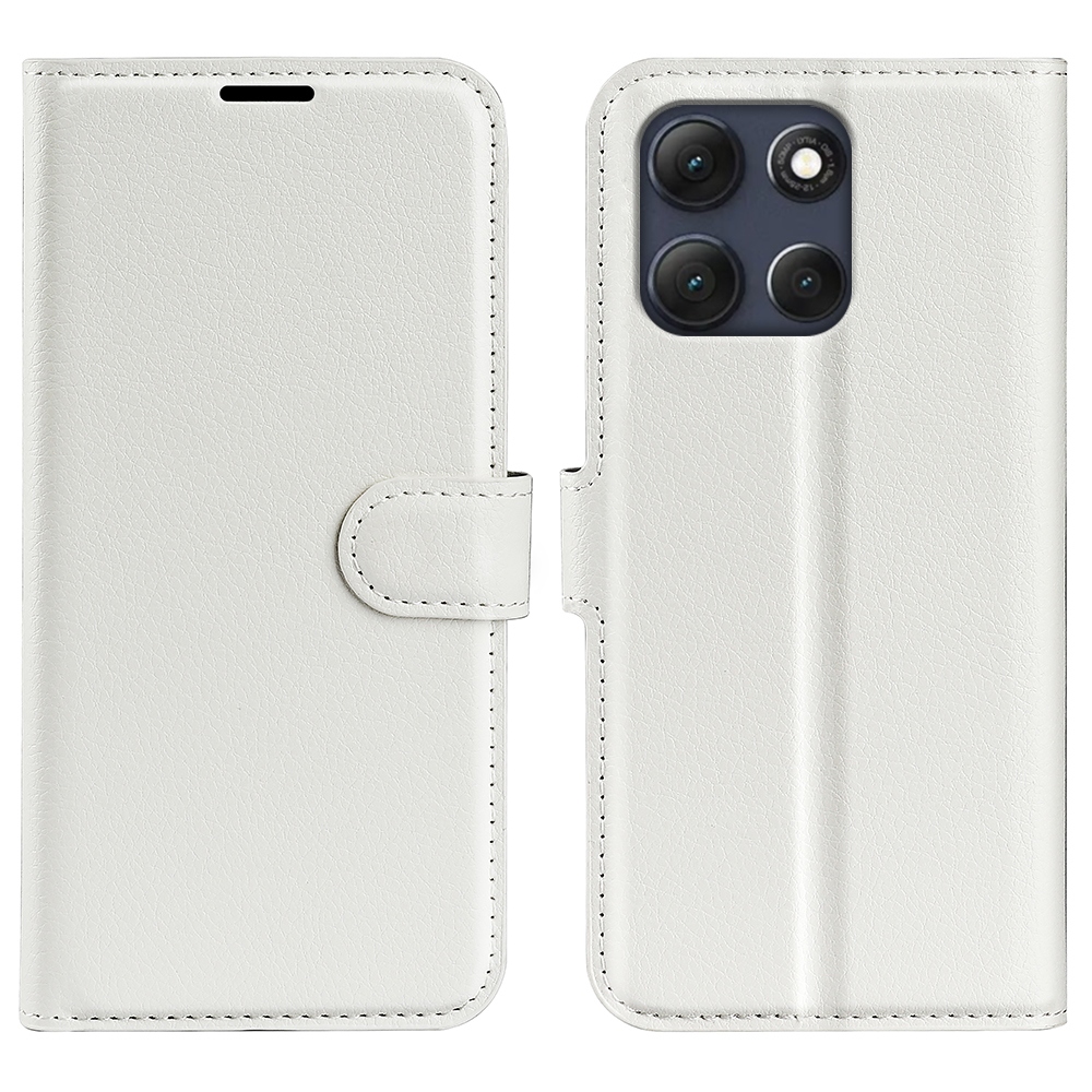 Litchi knižkové púzdro na Motorola Moto G86 Power 5G - biele