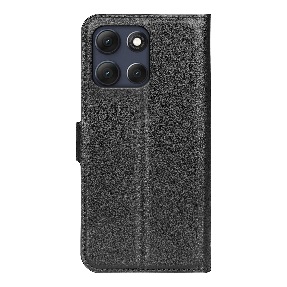Litchi knižkové púzdro na Motorola Moto G86 Power 5G - čierne