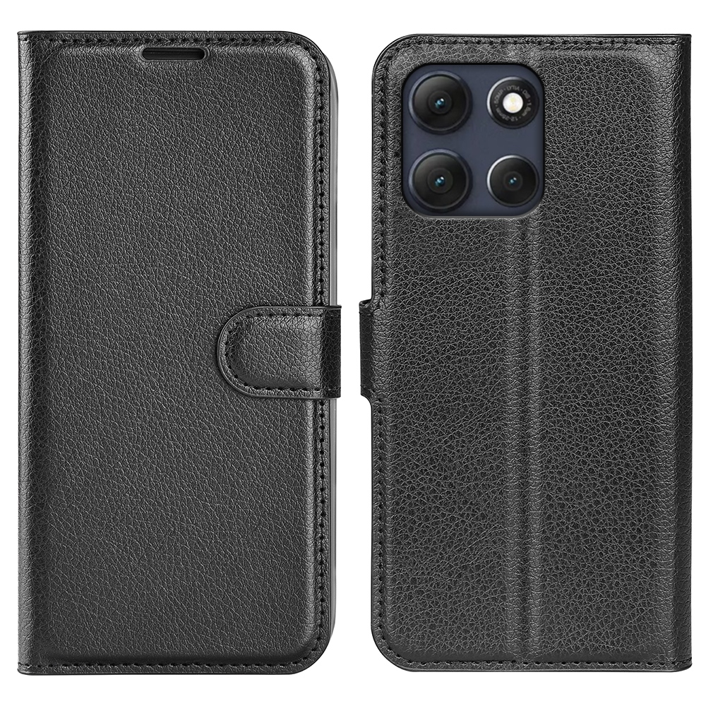 Litchi knižkové púzdro na Motorola Moto G86 Power 5G - čierne