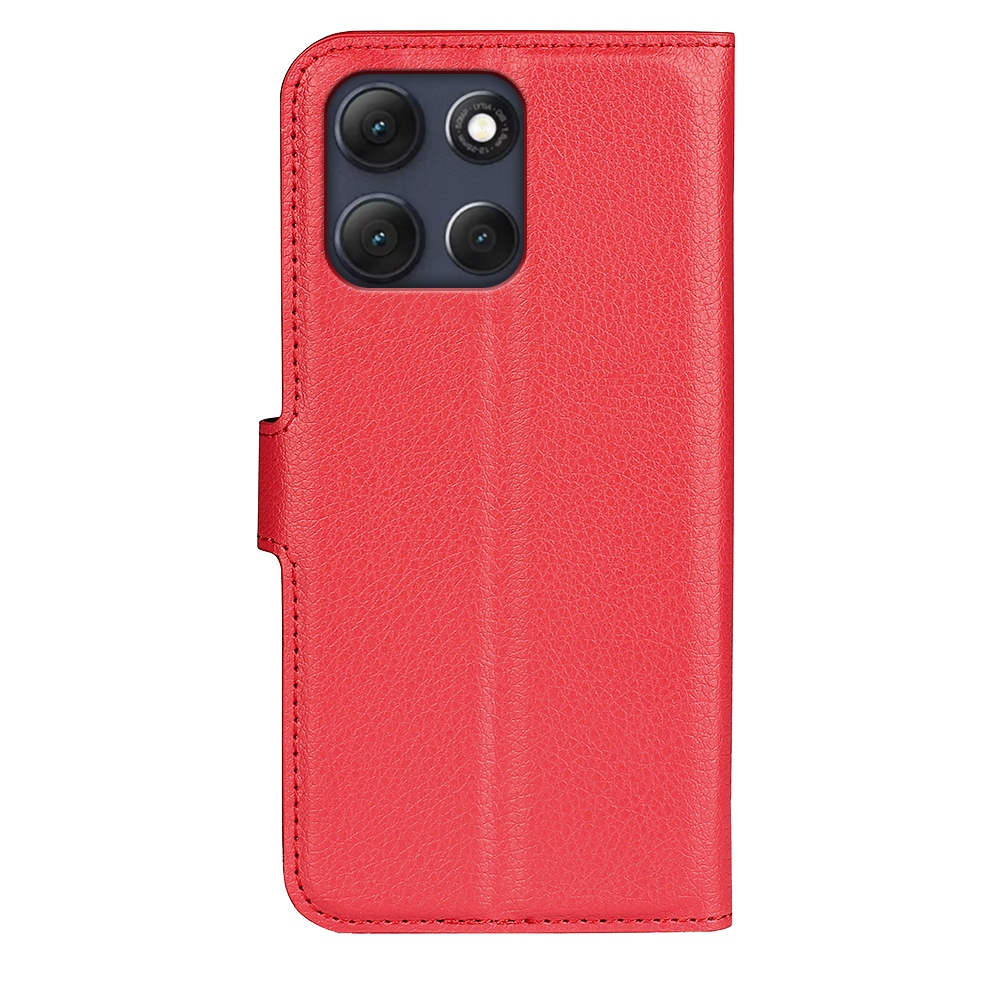 Litchi knižkové púzdro na Motorola Moto G86 Power 5G - červené