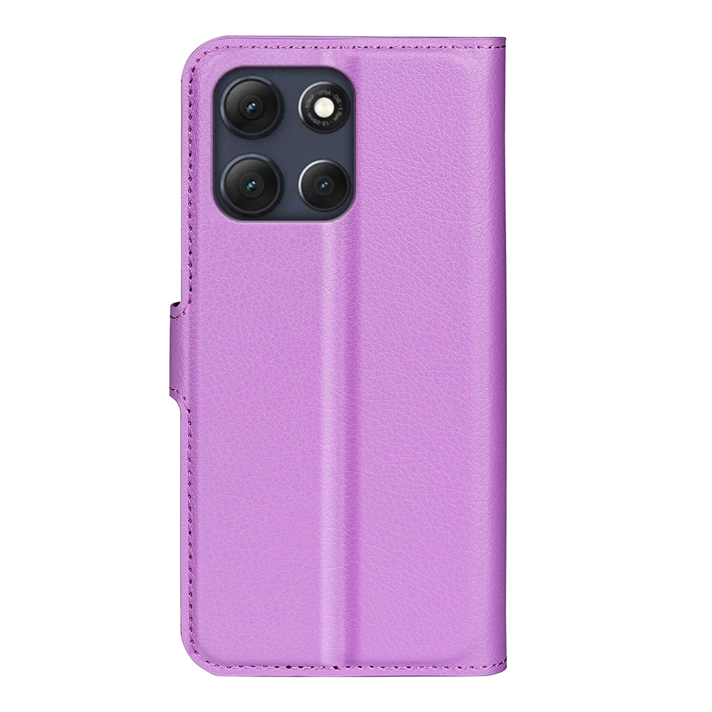 Litchi knižkové púzdro na Motorola Moto G86 Power 5G - fialové