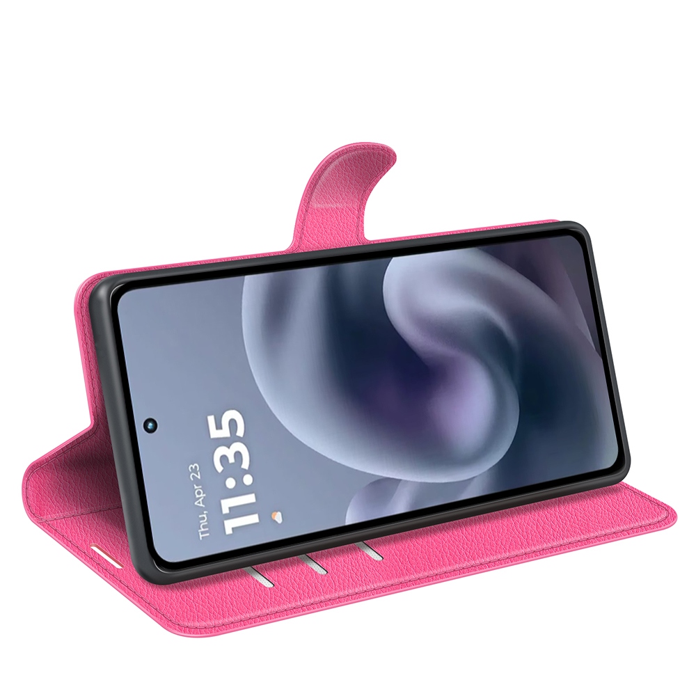 Litchi knižkové púzdro na Motorola Moto G86 Power 5G - rose