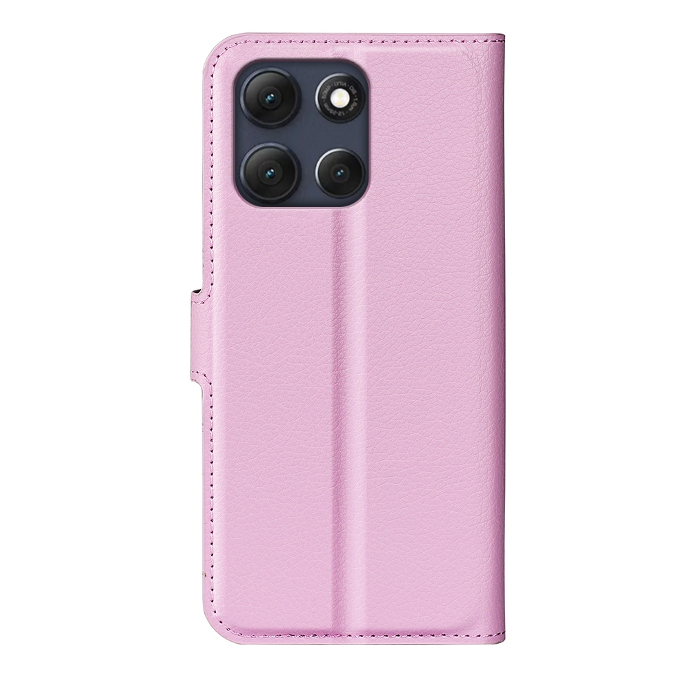 Litchi knižkové púzdro na Motorola Moto G86 Power 5G - ružové