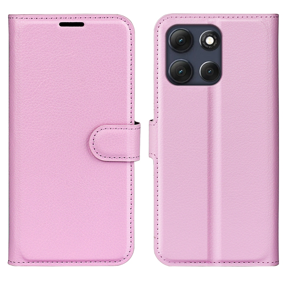 Litchi knižkové púzdro na Motorola Moto G86 Power 5G - ružové
