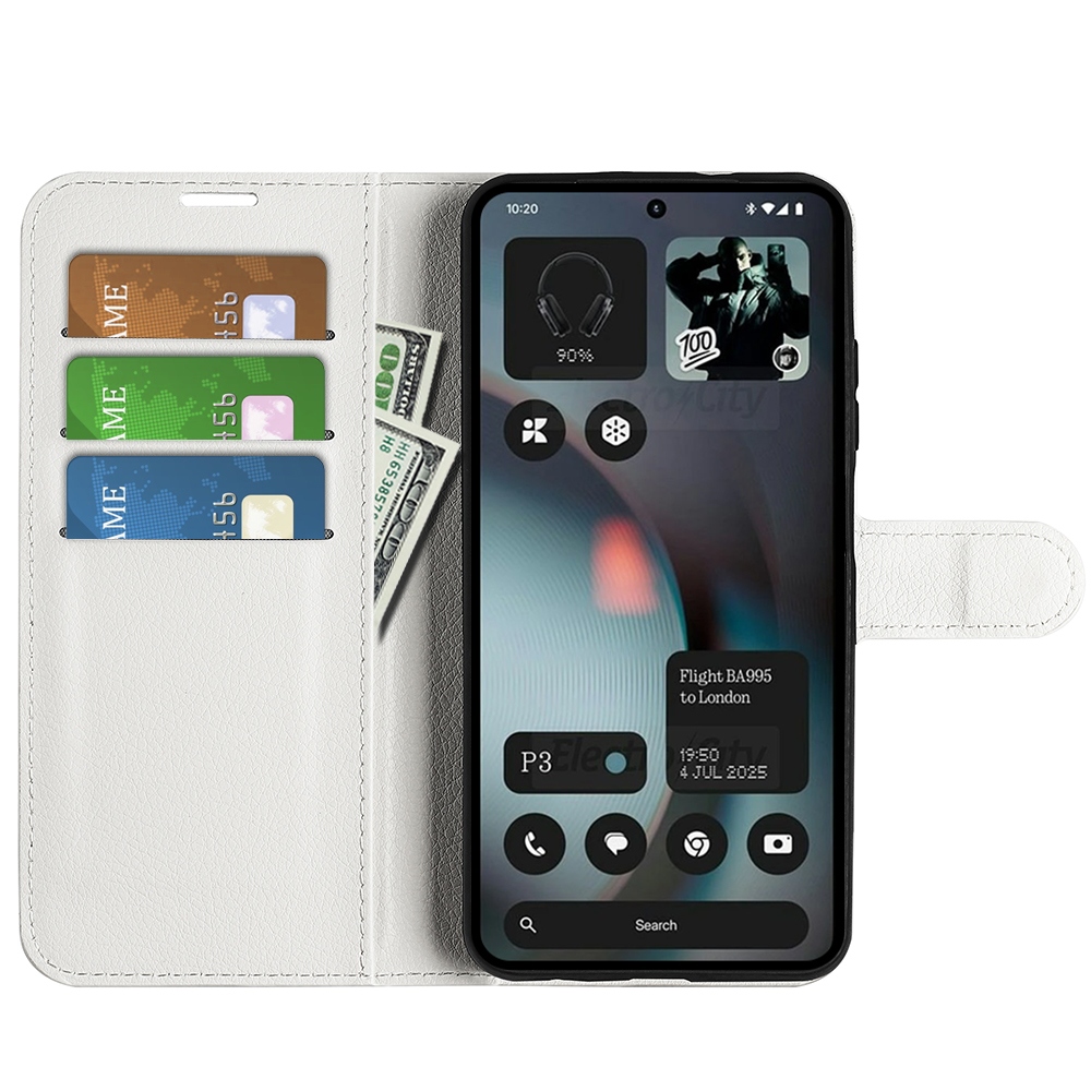 Litchi knižkové puzdro na Nothing Phone (3) 5G - biele