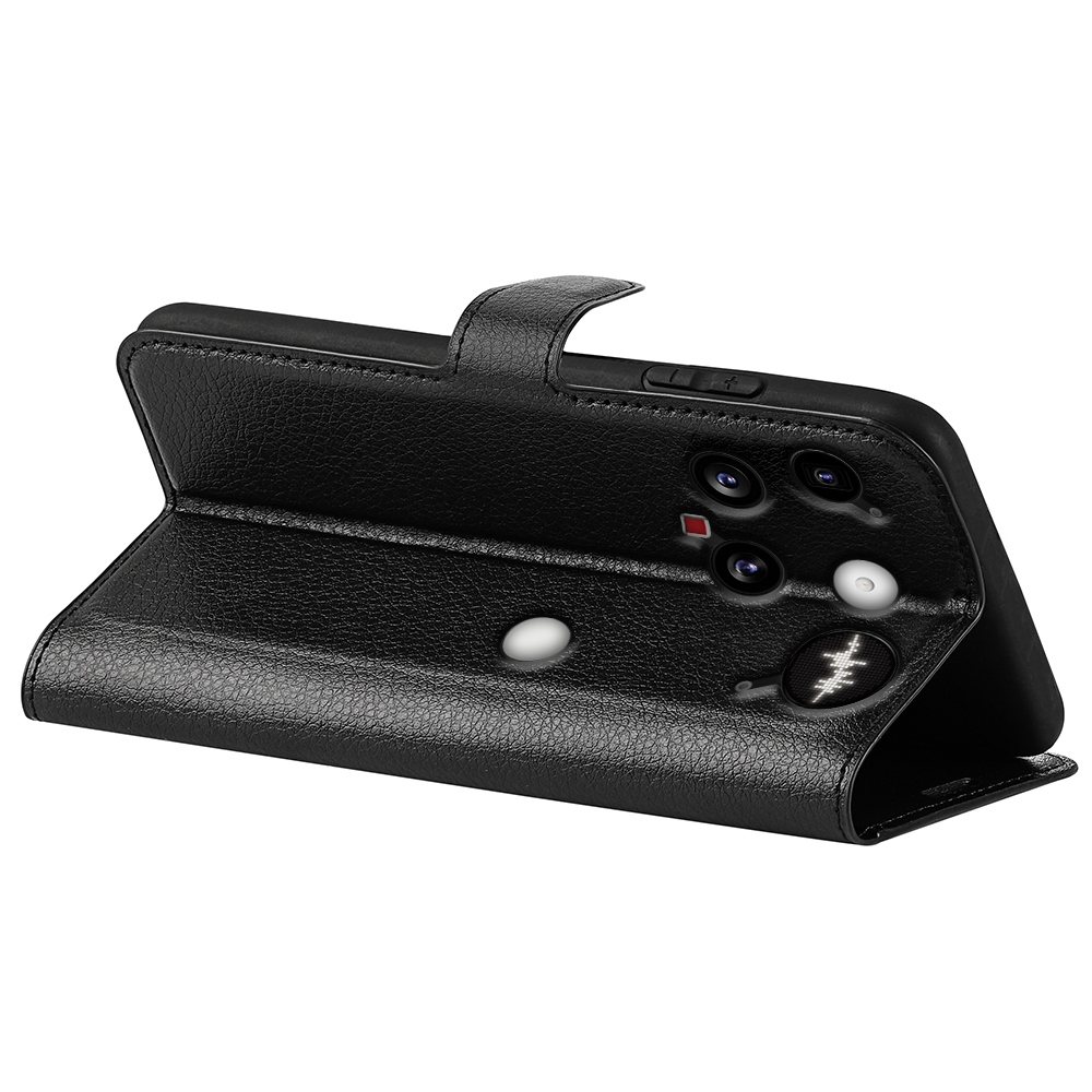 Litchi knižkové púzdro na Nothing Phone (3) 5G - čierne