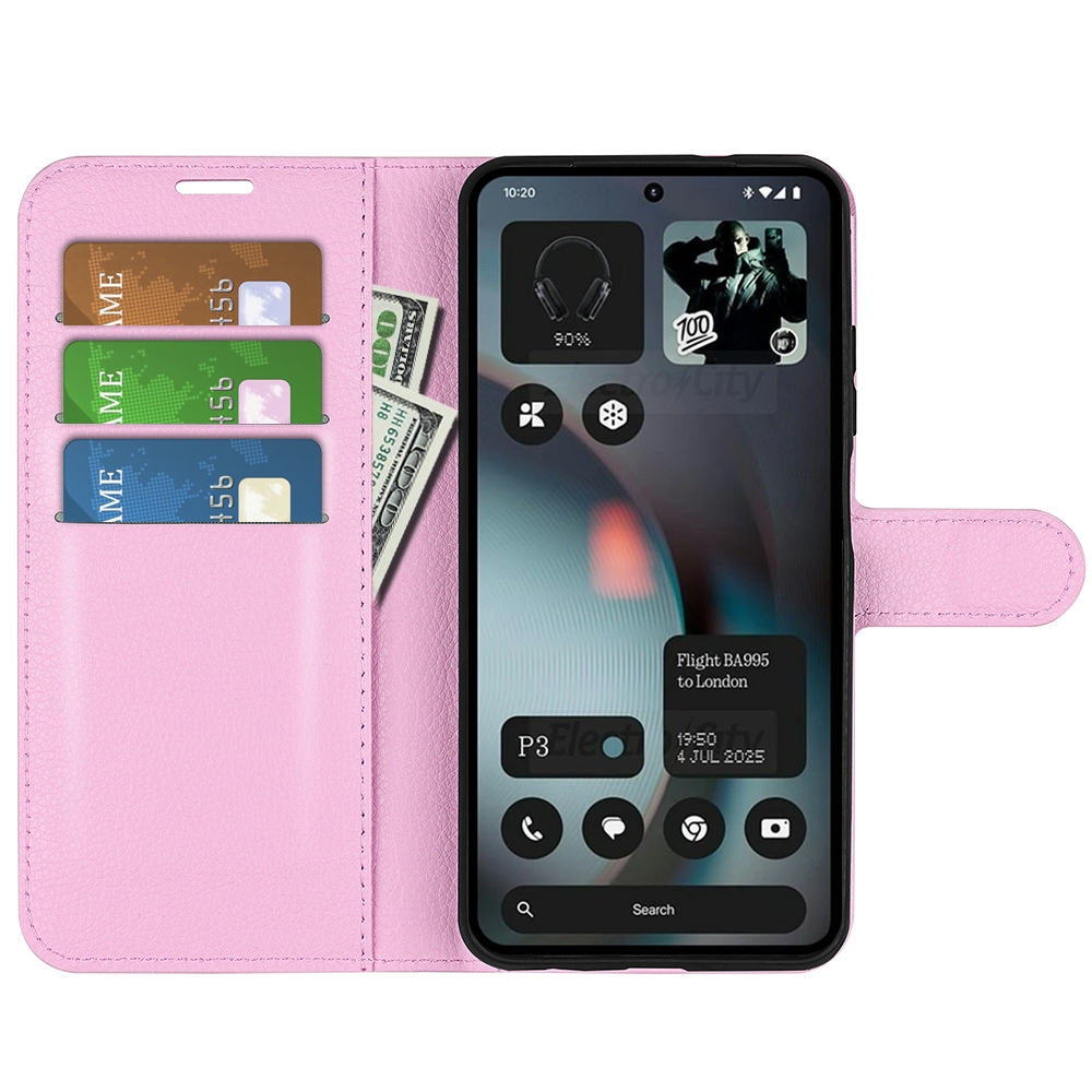 Litchi knižkové puzdro na Nothing Phone (3) 5G - ružové