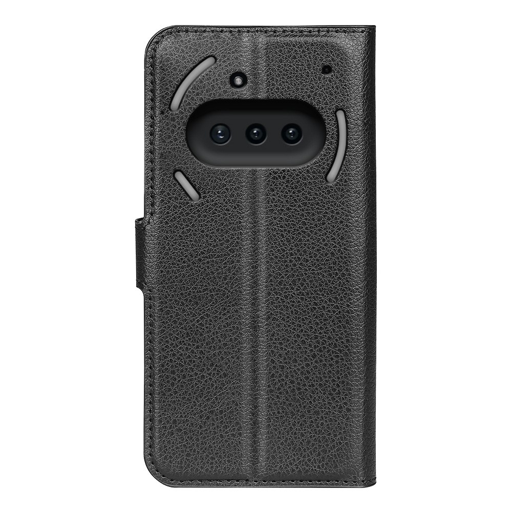 Litchi knižkové puzdro na Nothing Phone (3a) - čierne