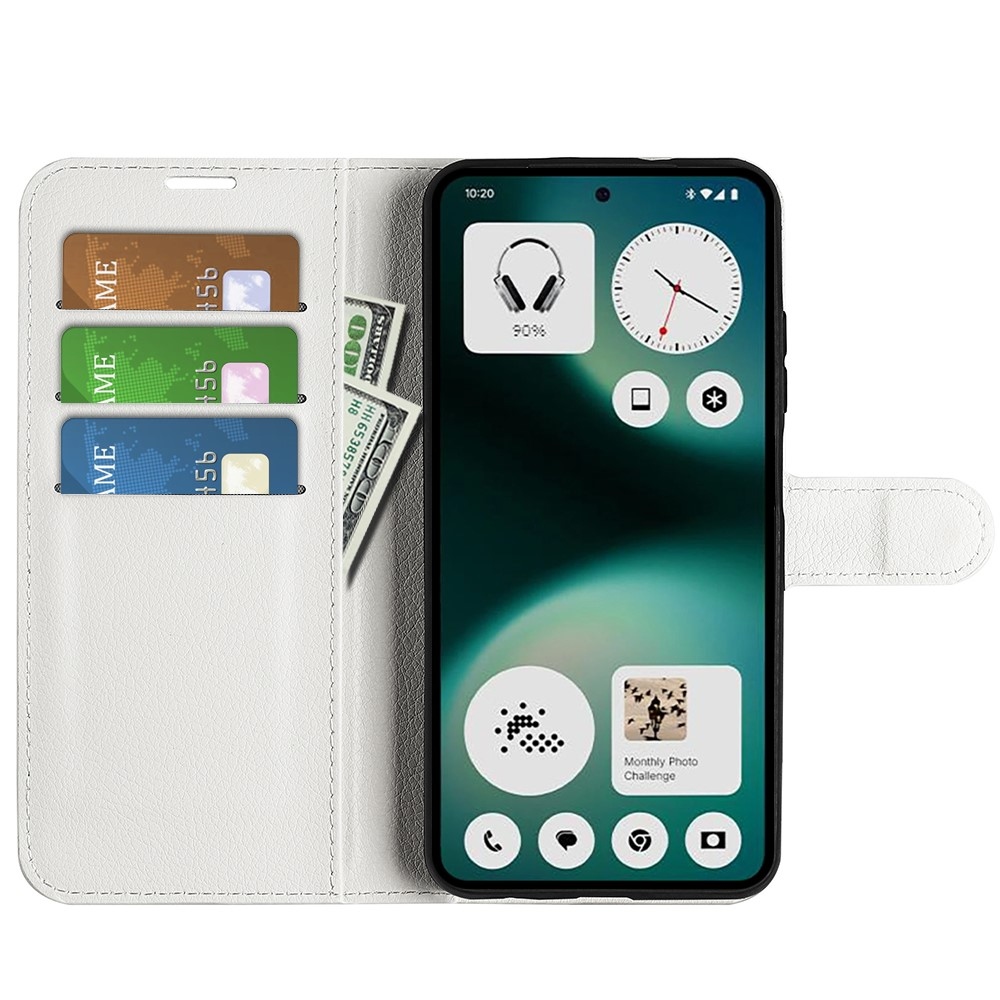 Litchi knižkové puzdro na Nothing Phone (3a) Lite 5G - biele