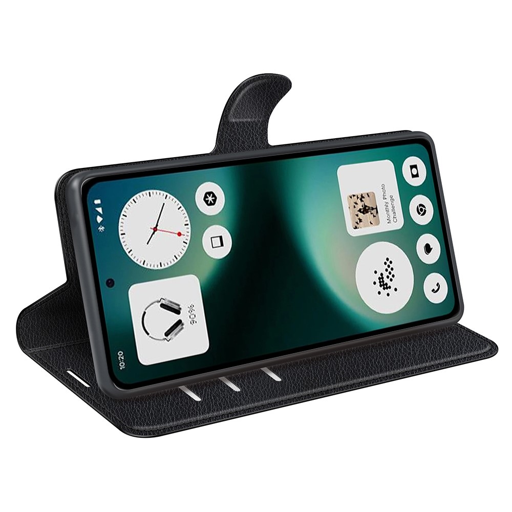 Litchi knižkové puzdro na Nothing Phone (3a) Lite 5G - čierne