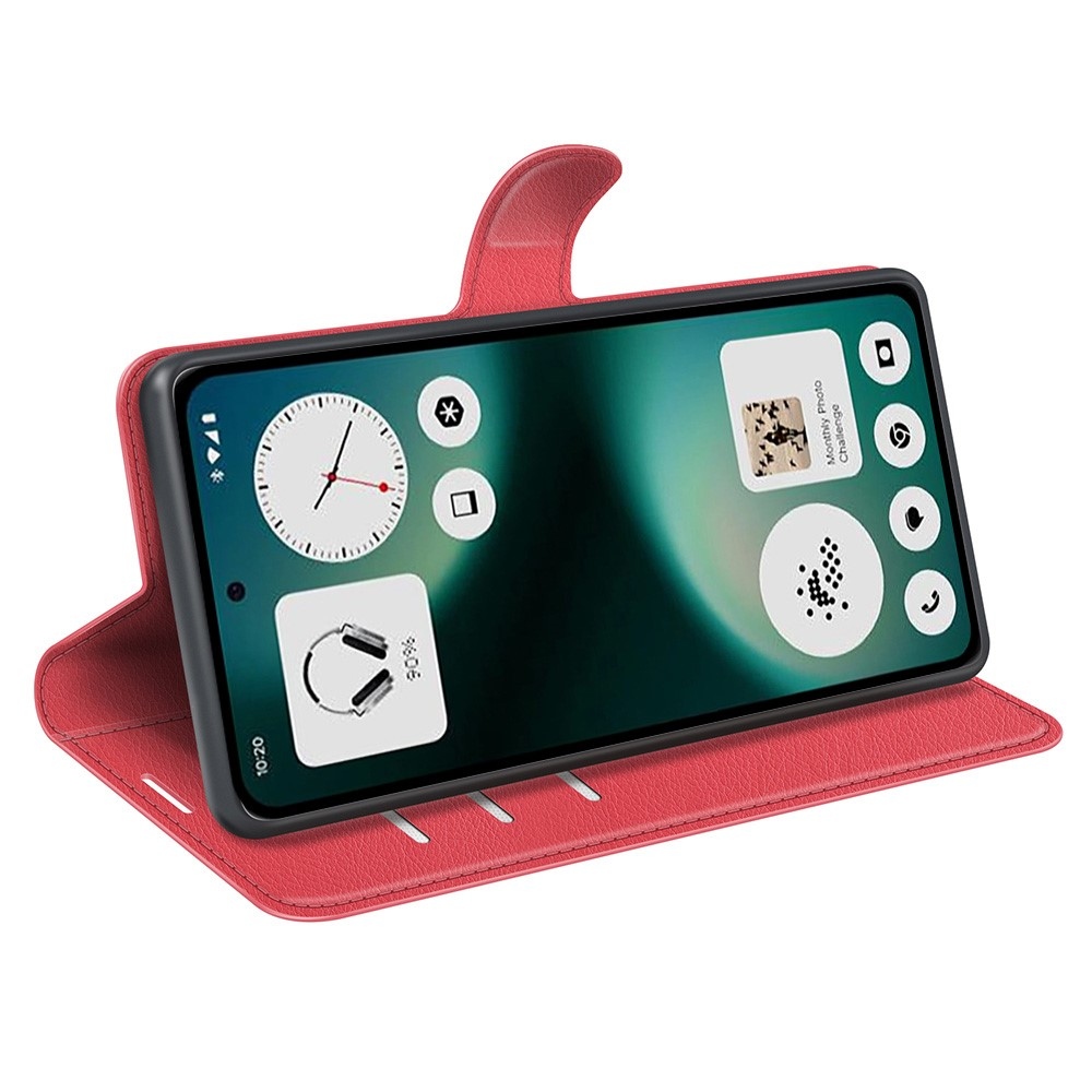 Litchi knižkové puzdro na Nothing Phone (3a) Lite 5G - červené