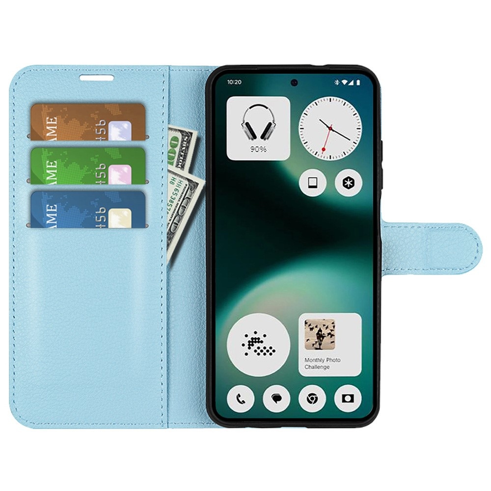 Litchi knižkové puzdro na Nothing Phone (3a) Lite 5G - modré