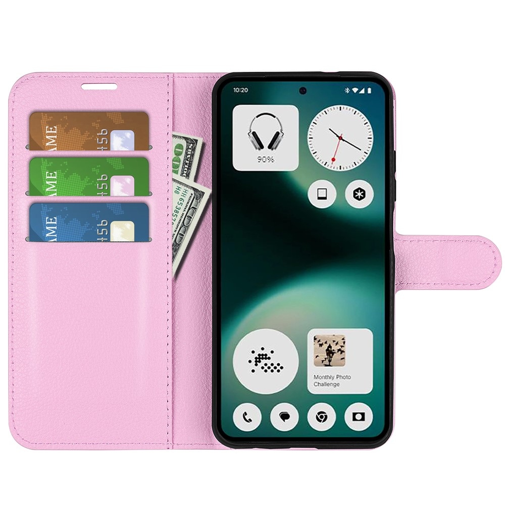 Litchi knižkové puzdro na Nothing Phone (3a) Lite 5G - ružové