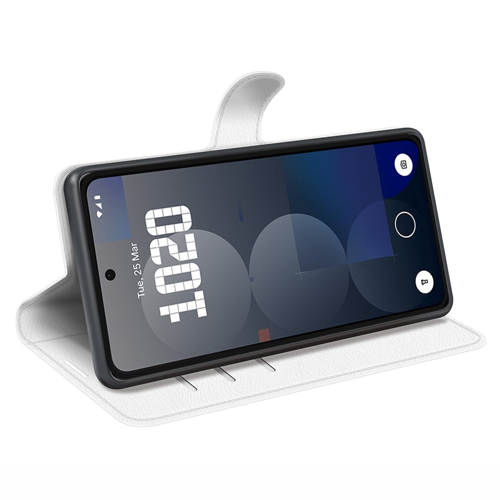 Litchi knižkové puzdro na Nothing Phone (3a) Pro - biele