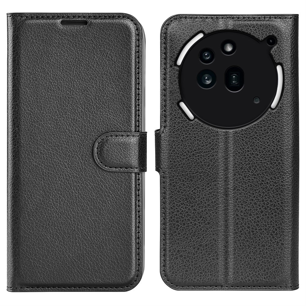 Litchi knižkové puzdro na Nothing Phone (3a) Pro - čierne