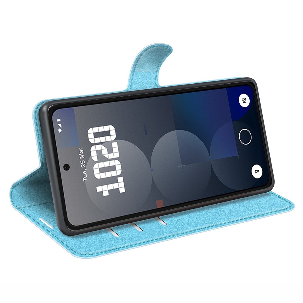 Litchi knižkové puzdro na Nothing Phone (3a) Pro - modré