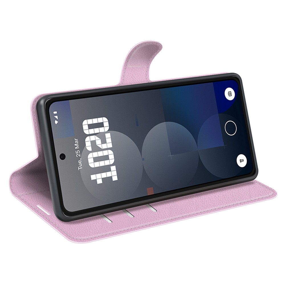Litchi knižkové puzdro na Nothing Phone (3a) Pro - ružové