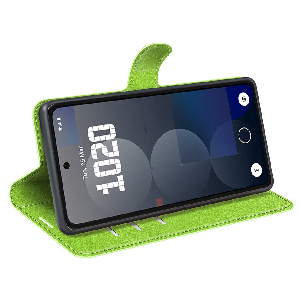 Litchi knižkové puzdro na Nothing Phone (3a) Pro - zelené