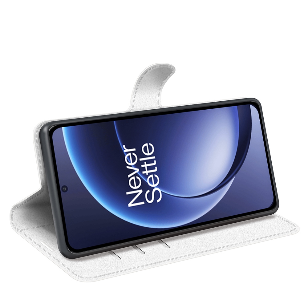 Litchi knižkové puzdro na OnePlus 15 5G - biele