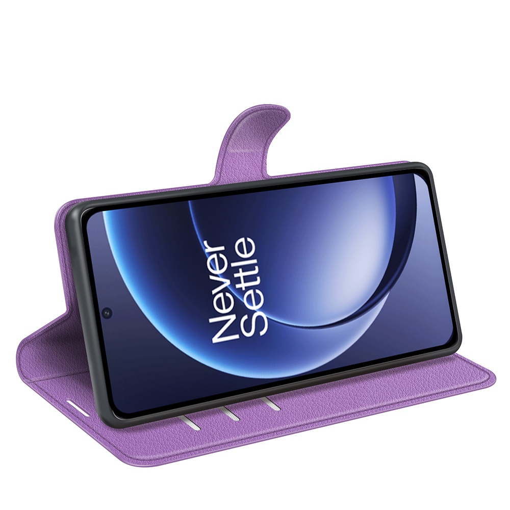 Litchi knižkové puzdro na OnePlus 15 5G - fialové