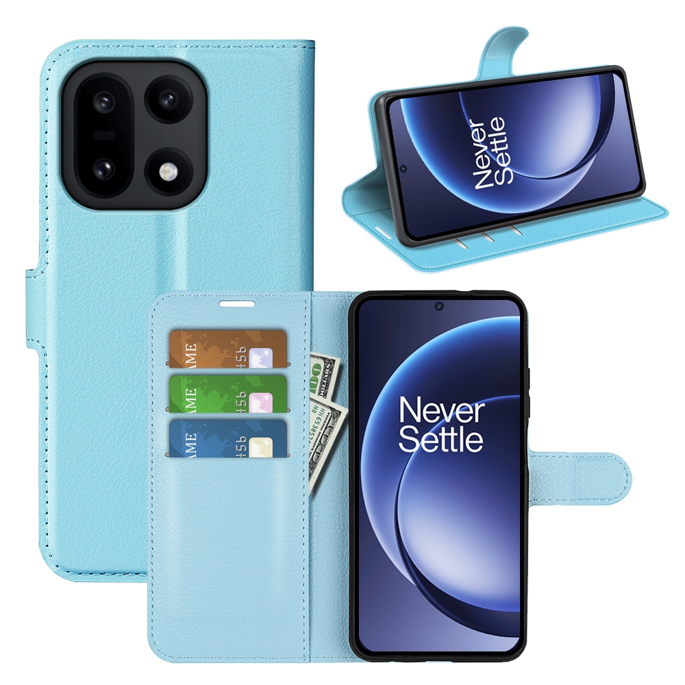 Litchi knižkové puzdro na OnePlus 15 5G - modré