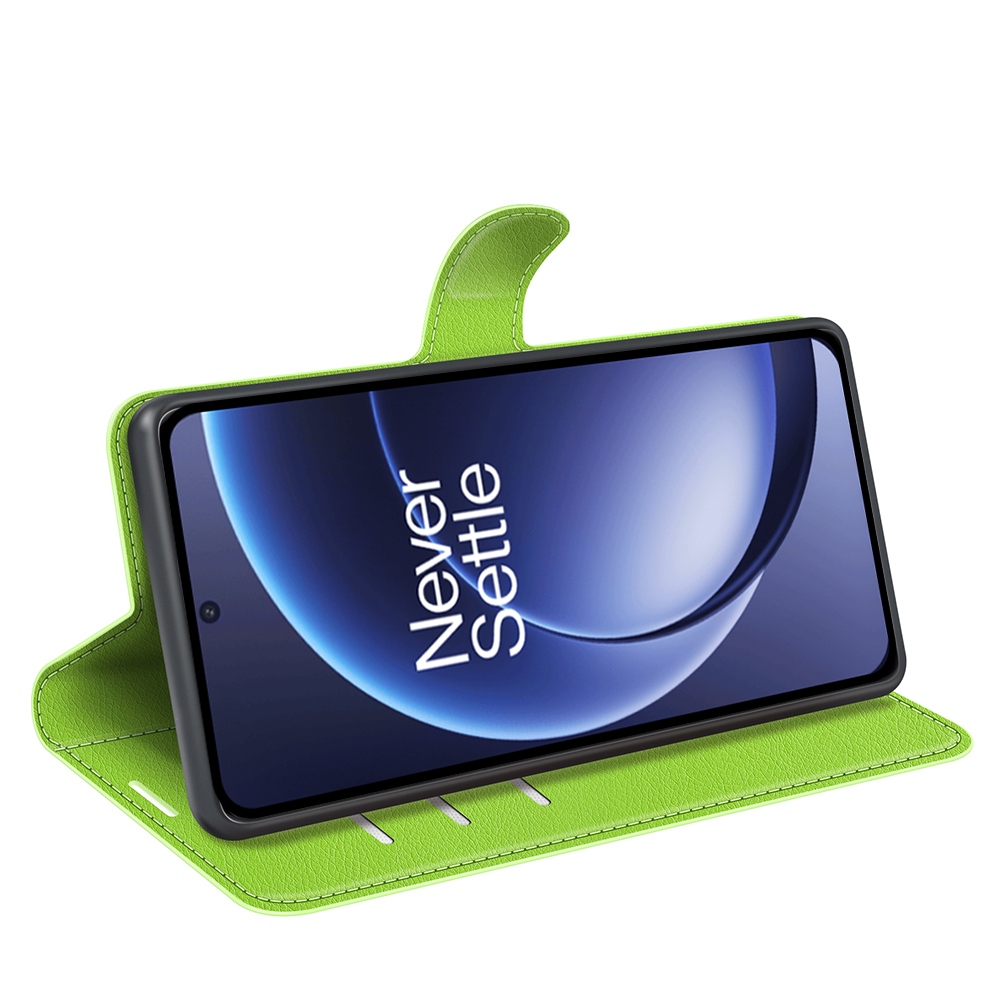 Litchi knižkové puzdro na OnePlus 15 5G - zelené