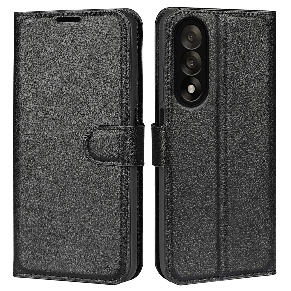 Litchi knižkové puzdro na OnePlus Nord 5 5G - čierne