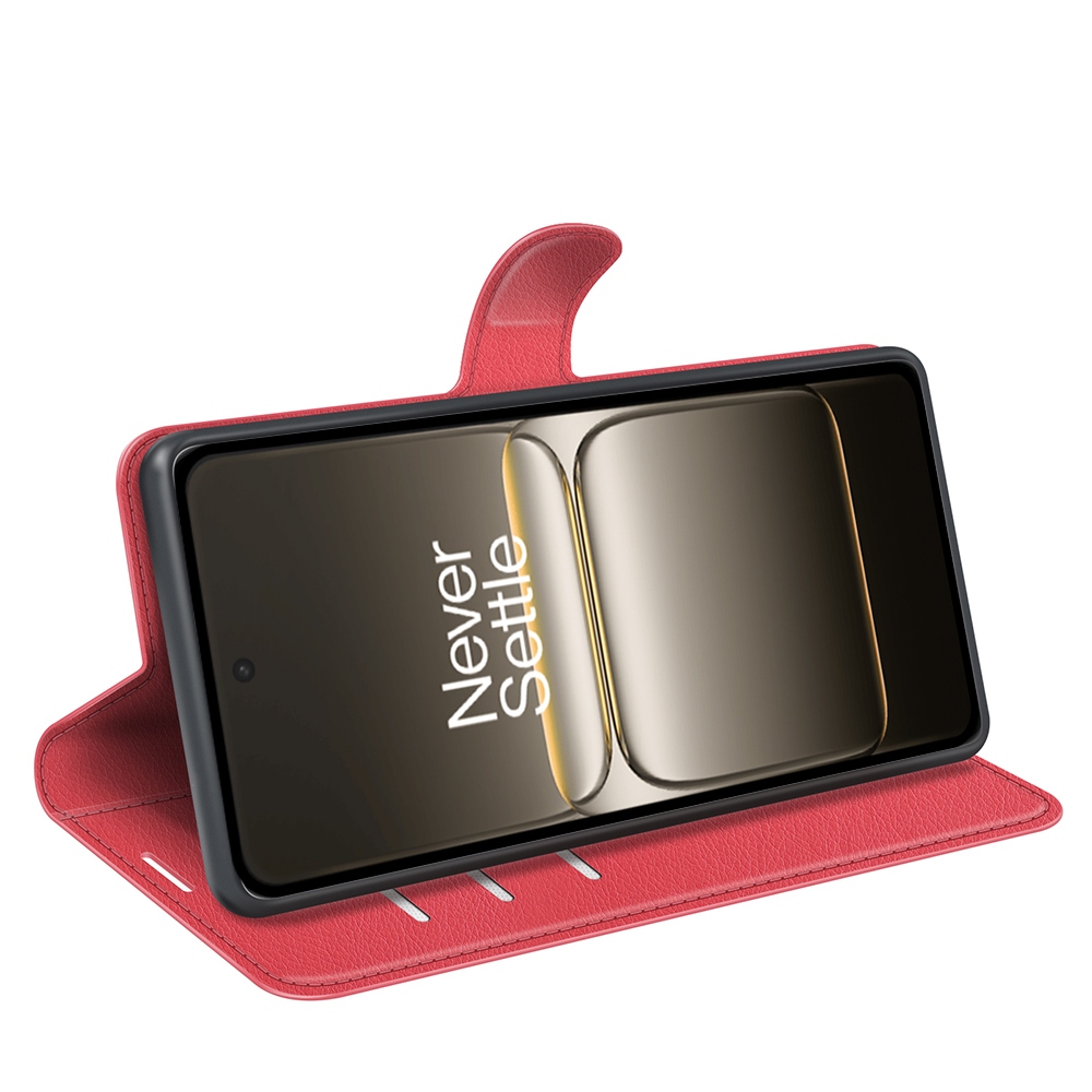 Litchi knižkové puzdro na OnePlus Nord 5 5G - červené