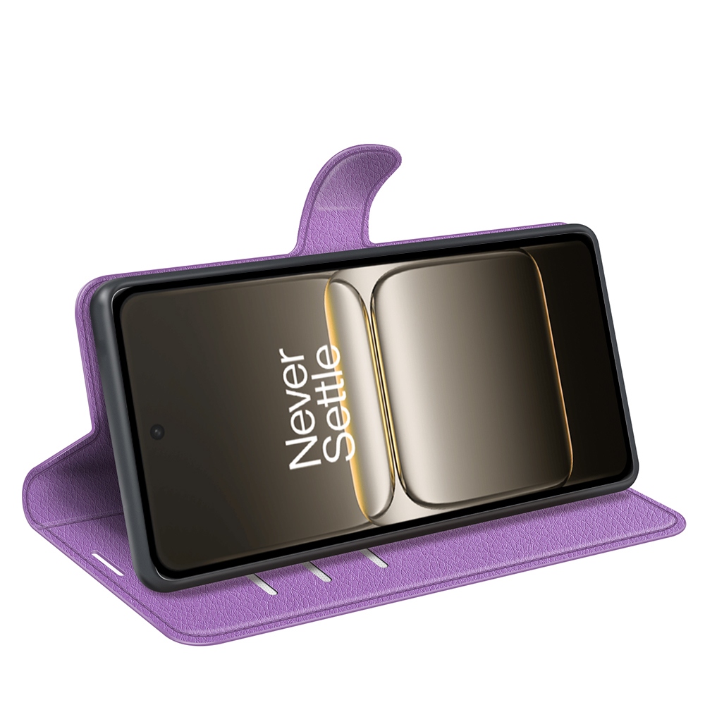 Litchi knižkové puzdro na OnePlus Nord 5 5G - fialové