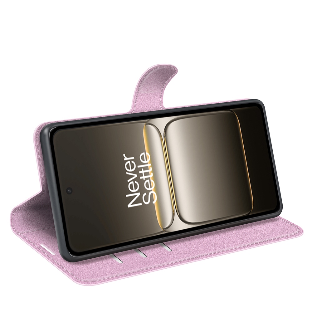 Litchi knižkové puzdro na OnePlus Nord 5 5G - ružové