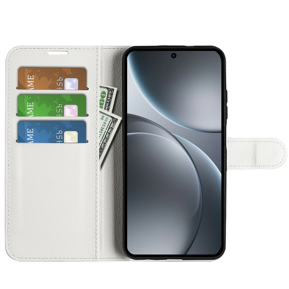 Litchi knižkové puzdro na Oppo Find X9 5G - biele