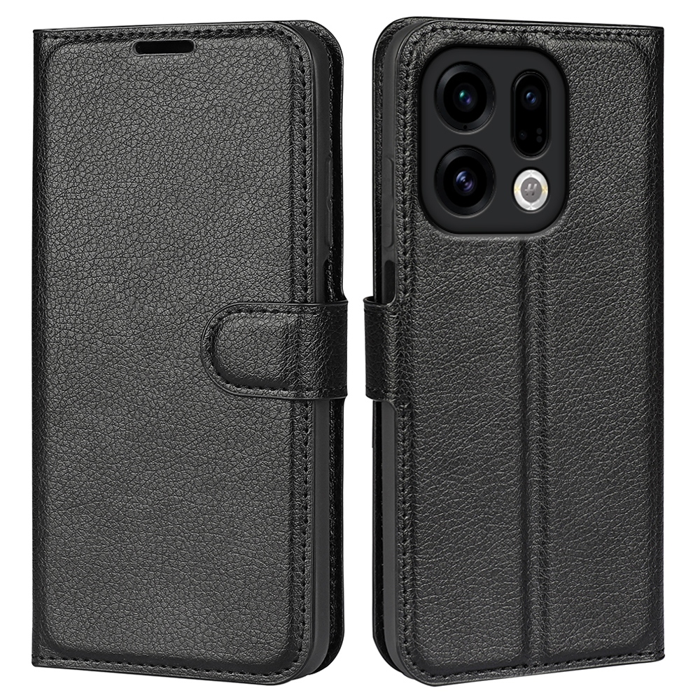 Litchi knižkové puzdro na Oppo Find X9 5G - čierne