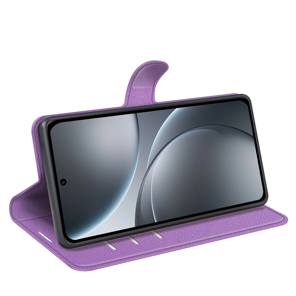 Litchi knižkové puzdro na Oppo Find X9 5G - fialové