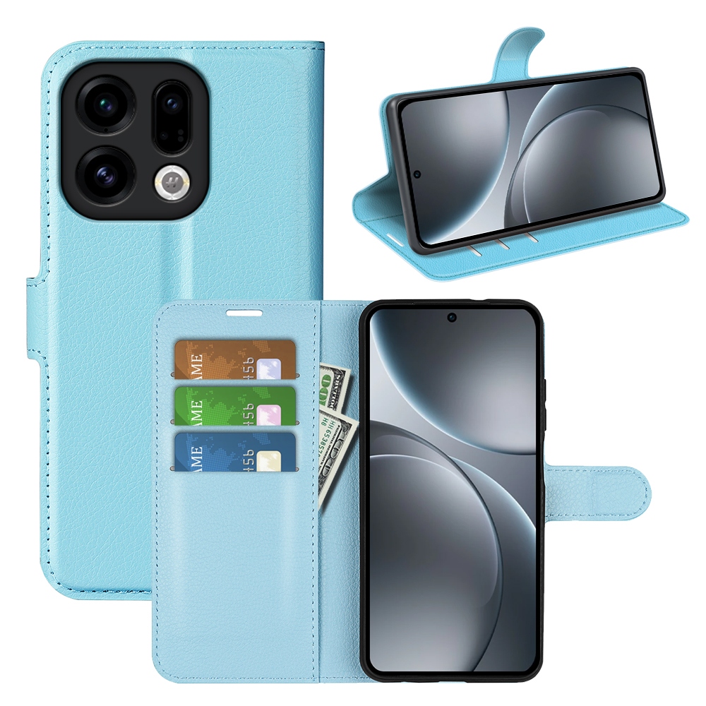 Litchi knižkové puzdro na Oppo Find X9 5G - modré