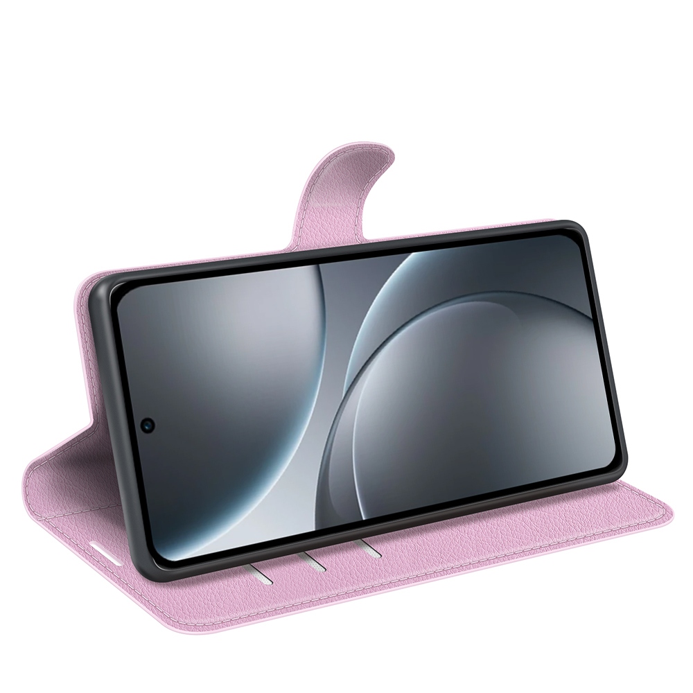 Litchi knižkové puzdro na Oppo Find X9 5G - ružové