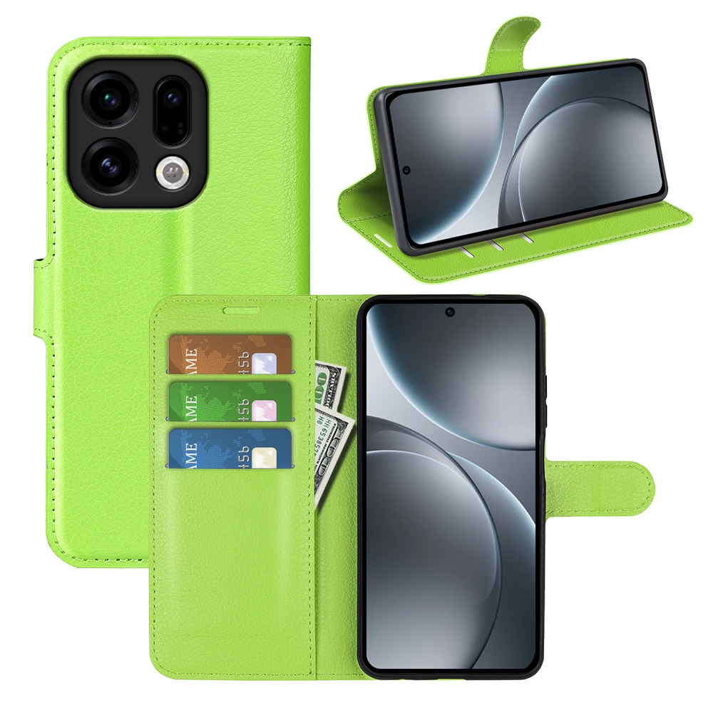 Litchi knižkové púzdro na Oppo Find X9 5G - zelené