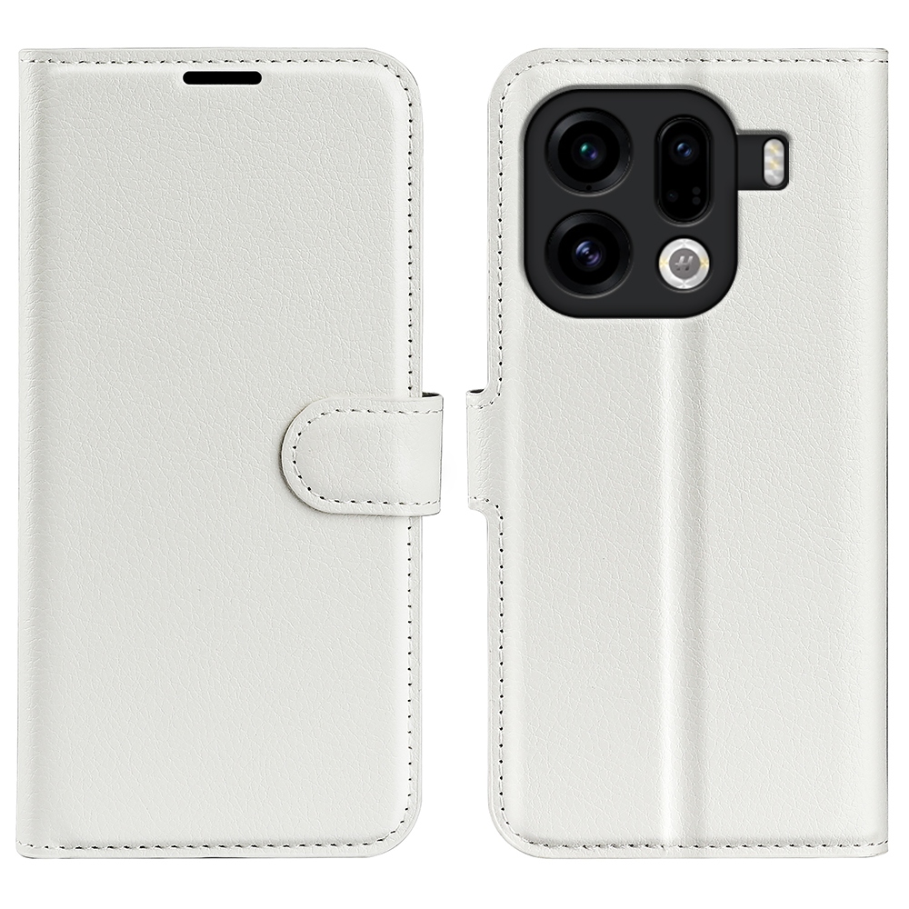 Litchi knižkové puzdro na Oppo Find X9 Pro 5G - biele