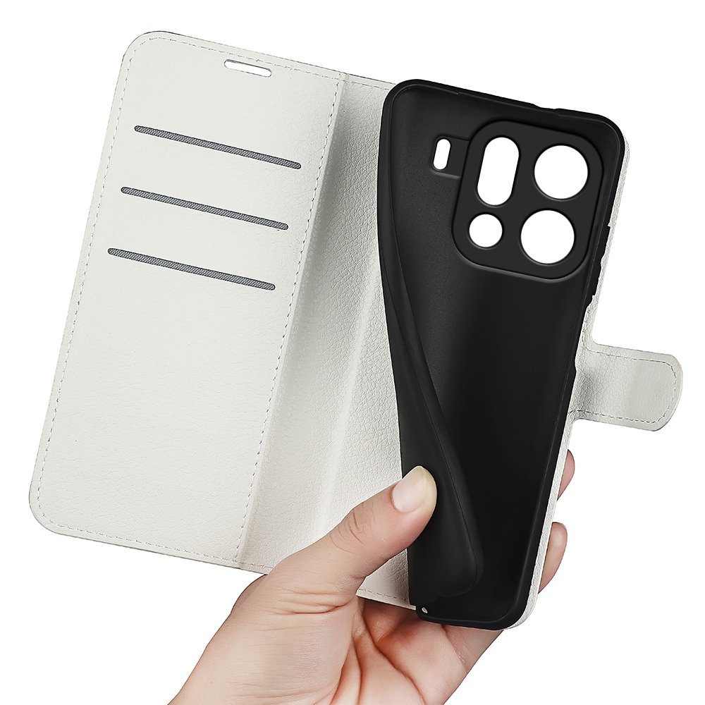 Litchi knižkové puzdro na Oppo Find X9 Pro 5G - biele