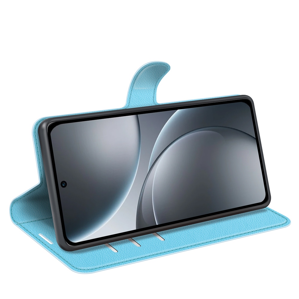 Litchi knižkové puzdro na Oppo Find X9 Pro 5G - modré