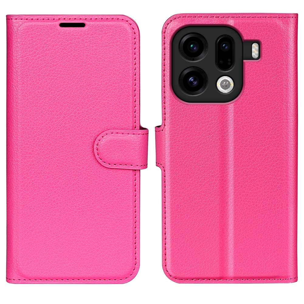 Litchi knižkové puzdro na Oppo Find X9 Pro 5G - rose