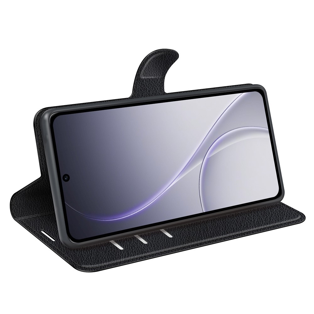 Litchi knižkové puzdro na Oppo Reno 15 Pro 5G - čierne
