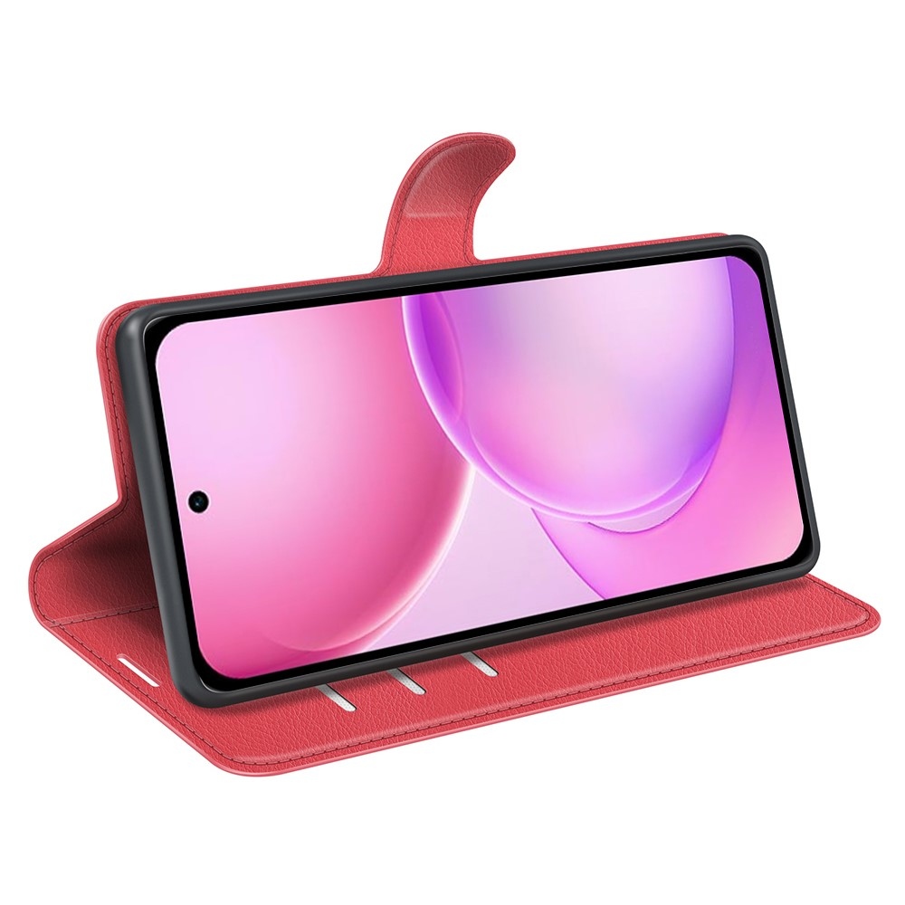 Litchi knižkové puzdro na Oppo Reno 16 5G - červené