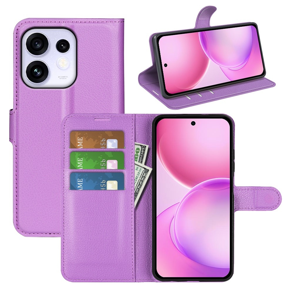 Litchi knižkové puzdro na Oppo Reno 16 5G - fialové