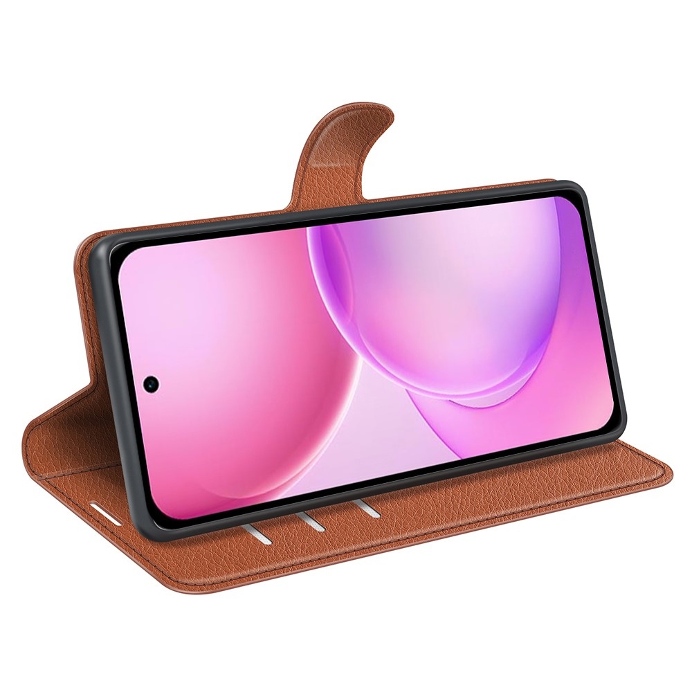 Litchi knižkové puzdro na Oppo Reno 16 5G - hnedé