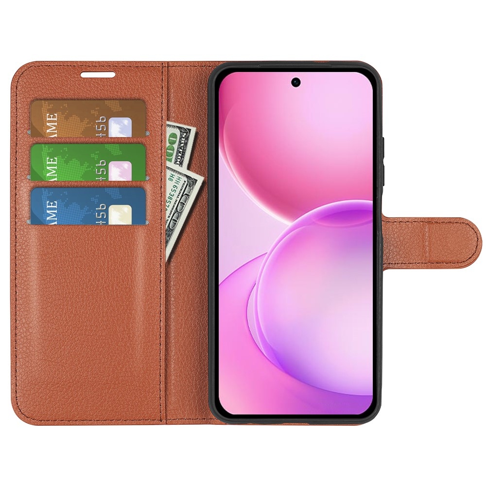 Litchi knižkové puzdro na Oppo Reno 16 5G - hnedé