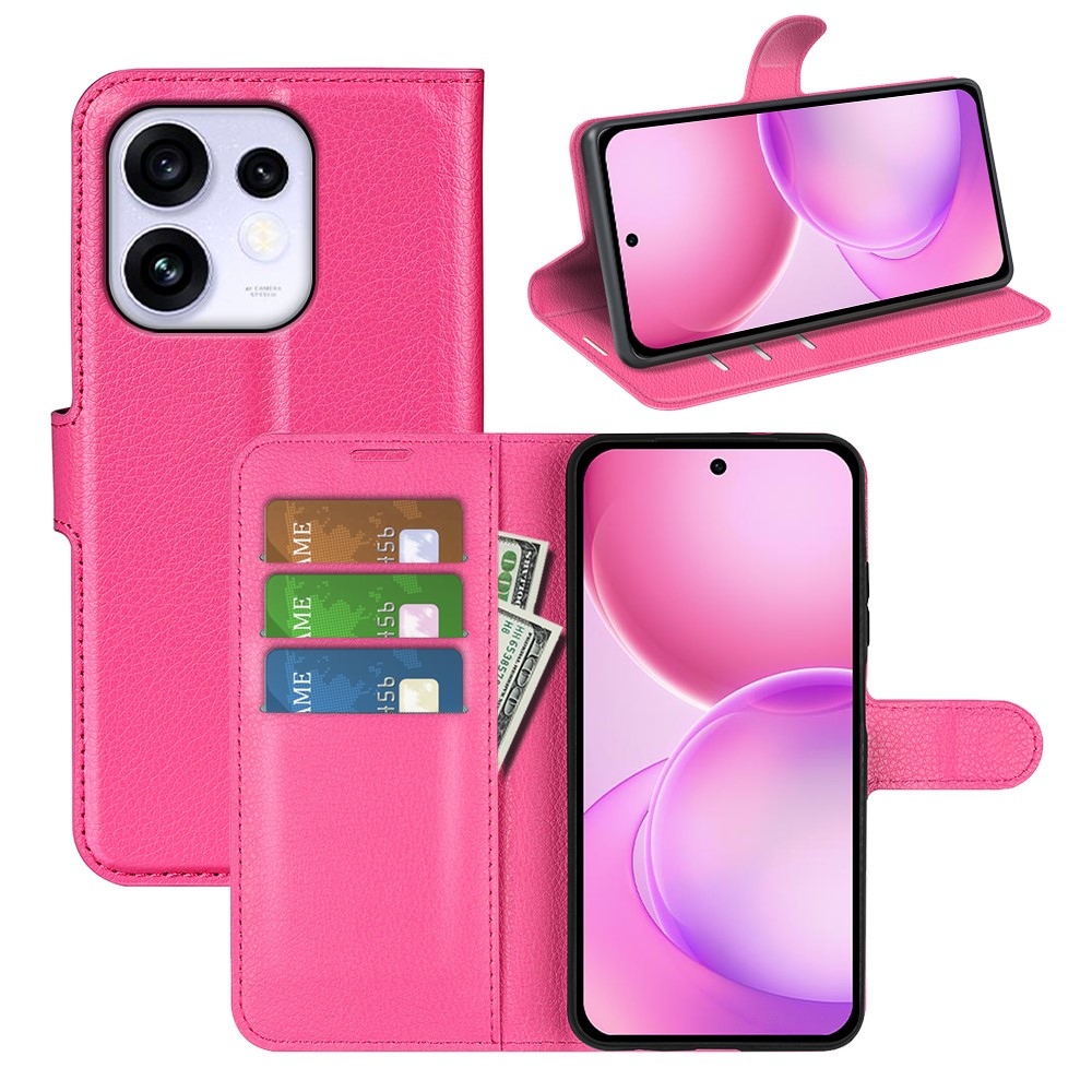Litchi knižkové puzdro na Oppo Reno 16 5G - rose