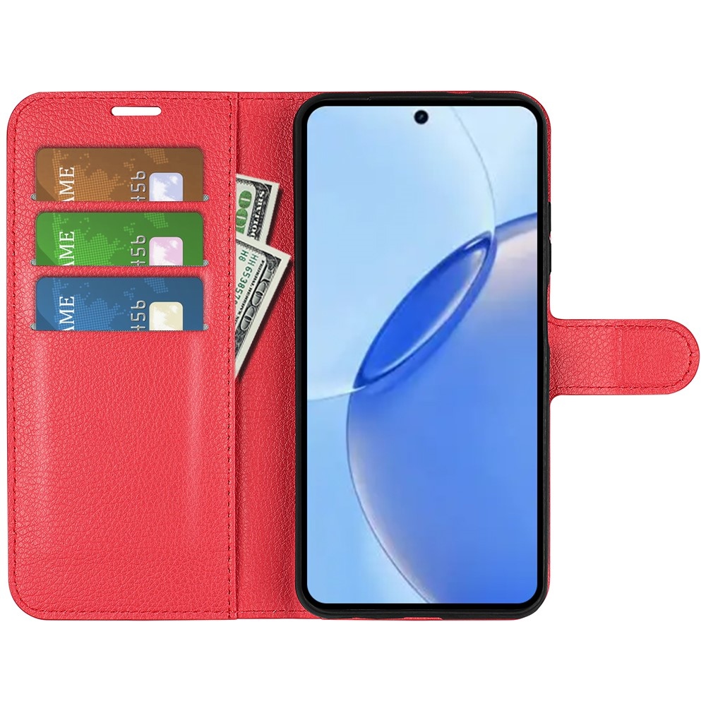 Litchi knižkové puzdro na Realme 16 Pro 5G - červené